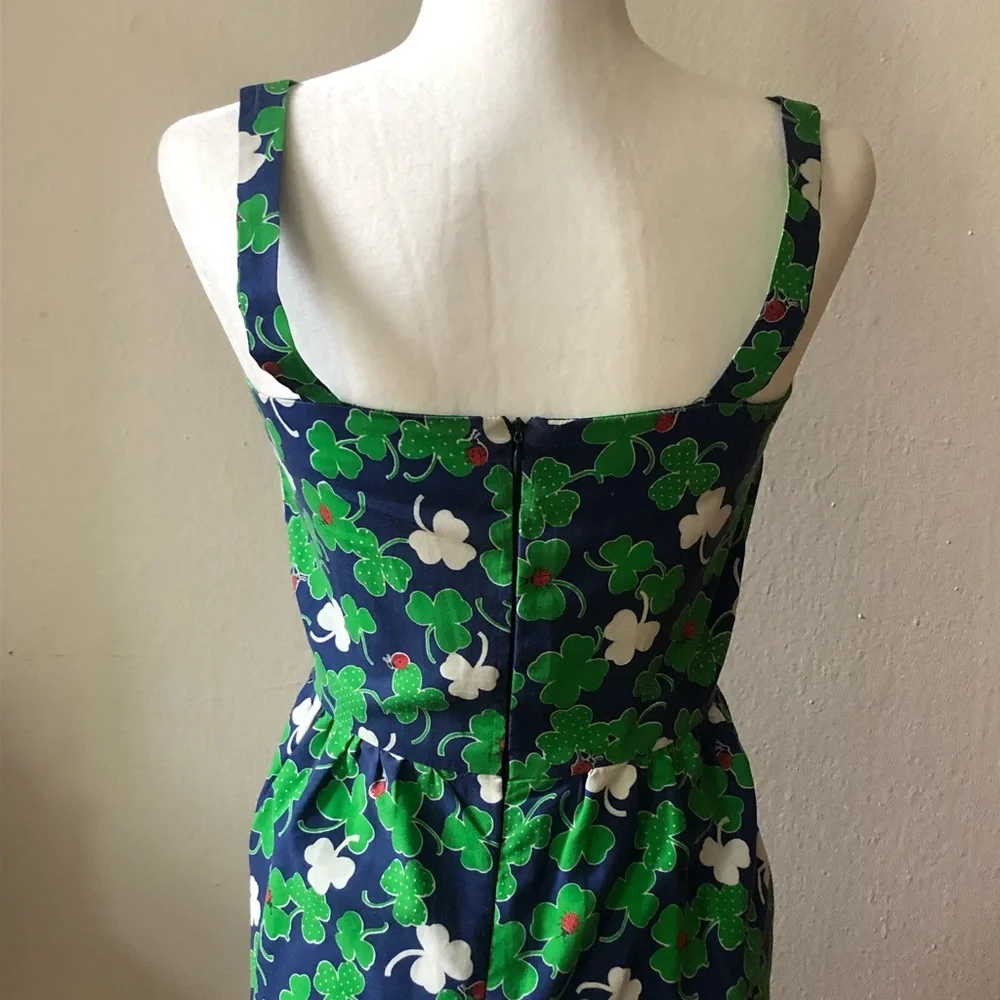Vintage shamrock dress with ladybugs. - Picture 5 of 5